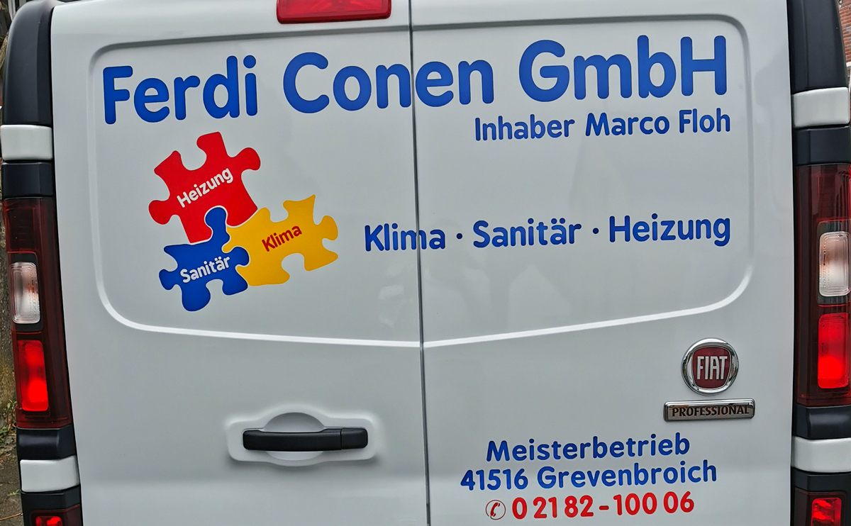 Umbeschriftung eines Fiat Talento für die Ferdi Conen GmbH in Grevenbroich-Hemmerden